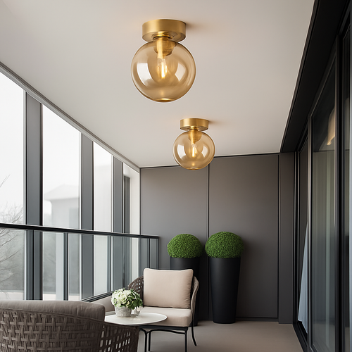 Plafonnier LED en verre minimaliste moderne - vue 6 sur 20