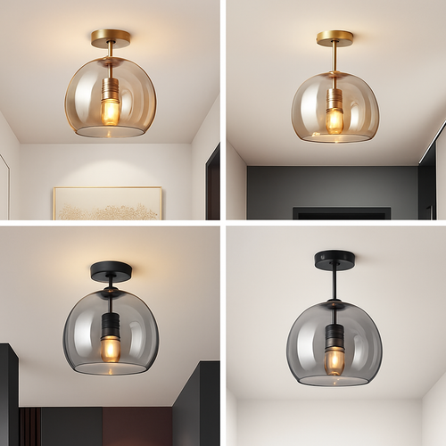 Plafonnier LED en verre minimaliste moderne - vue 7 sur 20