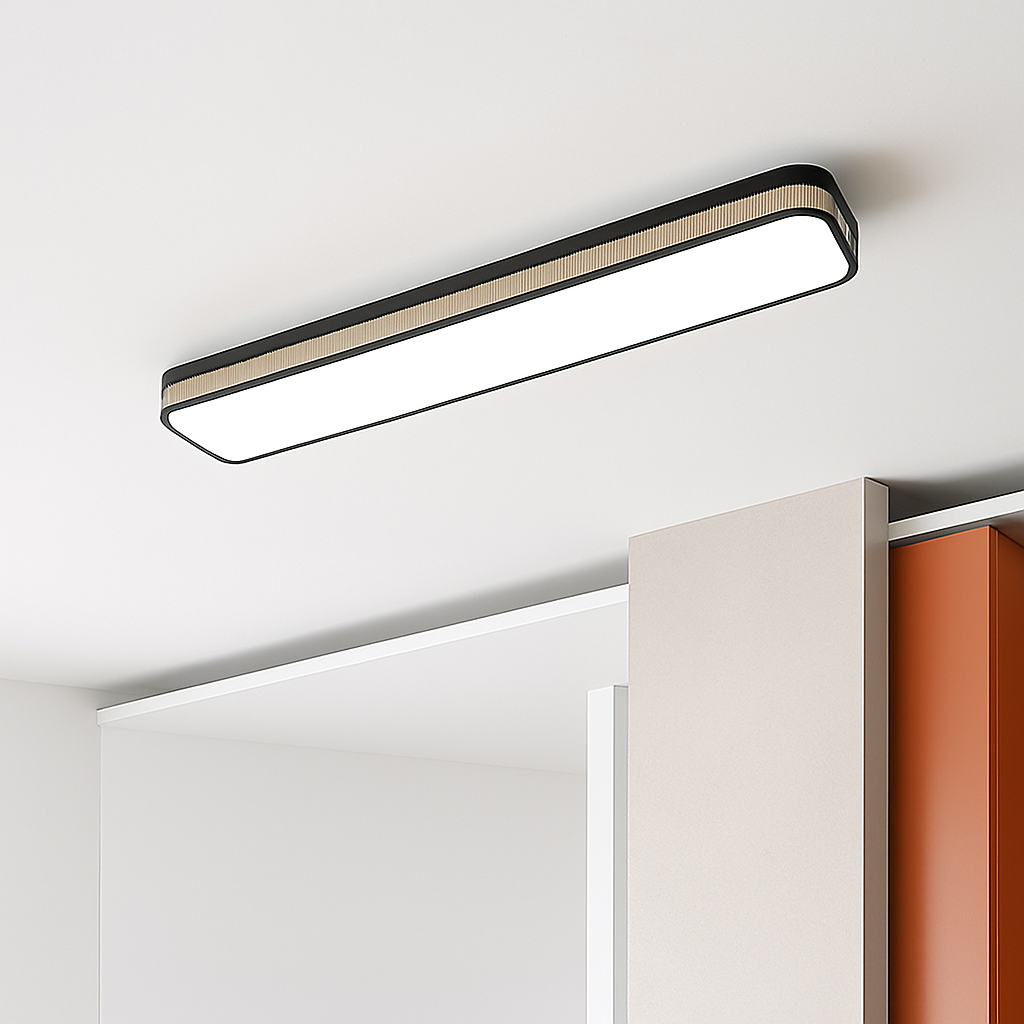 plafonnier led encastré rectangulaire minimaliste pour allée longue - vue 5 sur 21
