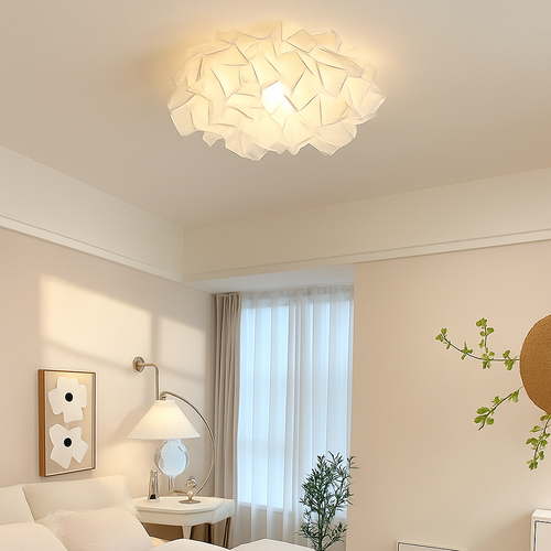 plafonnier led fleur romantique avec télécommande gradation pvc - vue 4 sur 14