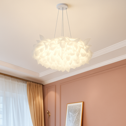 plafonnier led fleur romantique avec télécommande gradation pvc - vue 7 sur 14