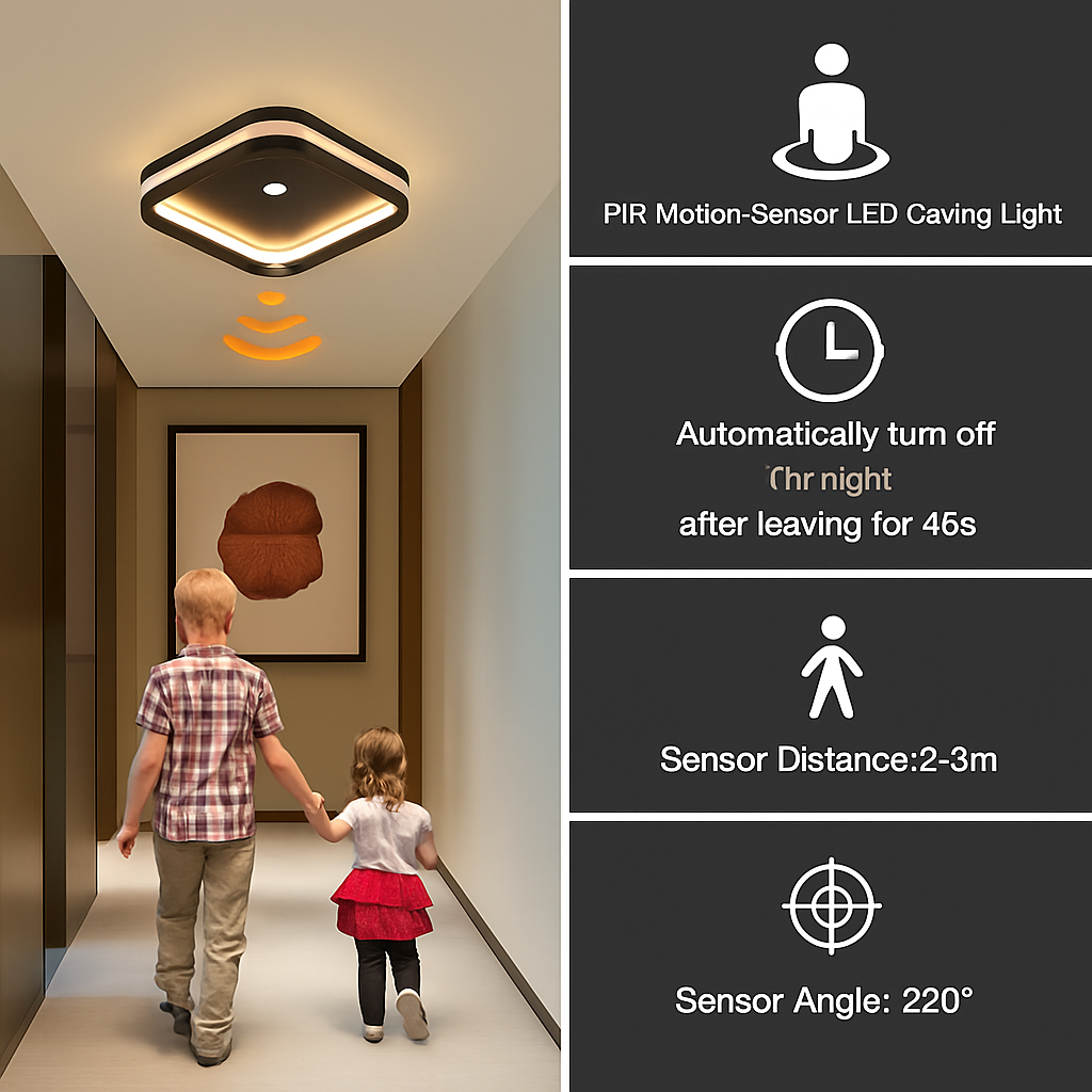 plafonnier led intelligent avec capteur de mouvement pir - vue 4 sur 16