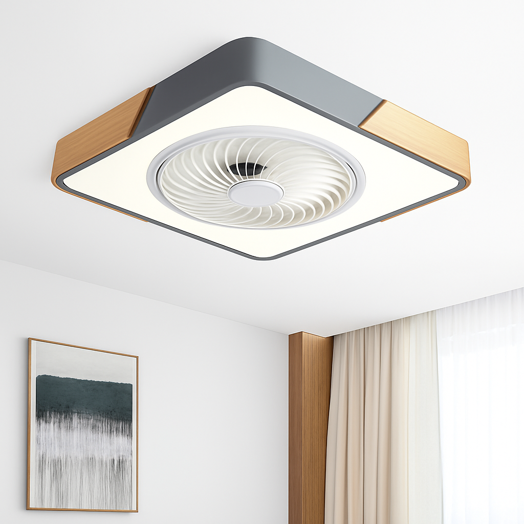 plafonnier led intelligent ventilateur de plafond moderne télécommande design fin