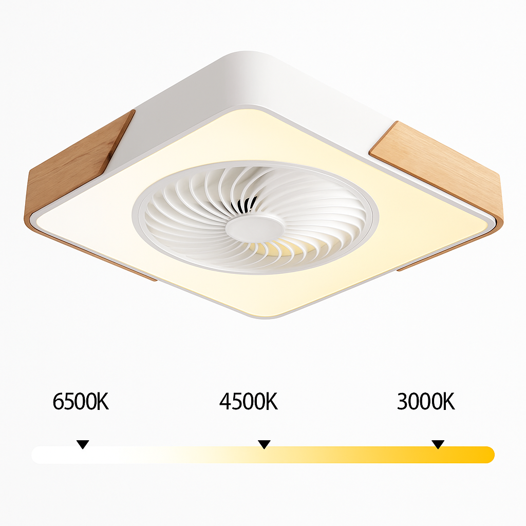 plafonnier led intelligent ventilateur de plafond moderne télécommande design fin - vue 6 sur 7