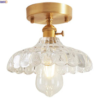 plafonnier led iwhd verre cuivre style nordique vintage edison