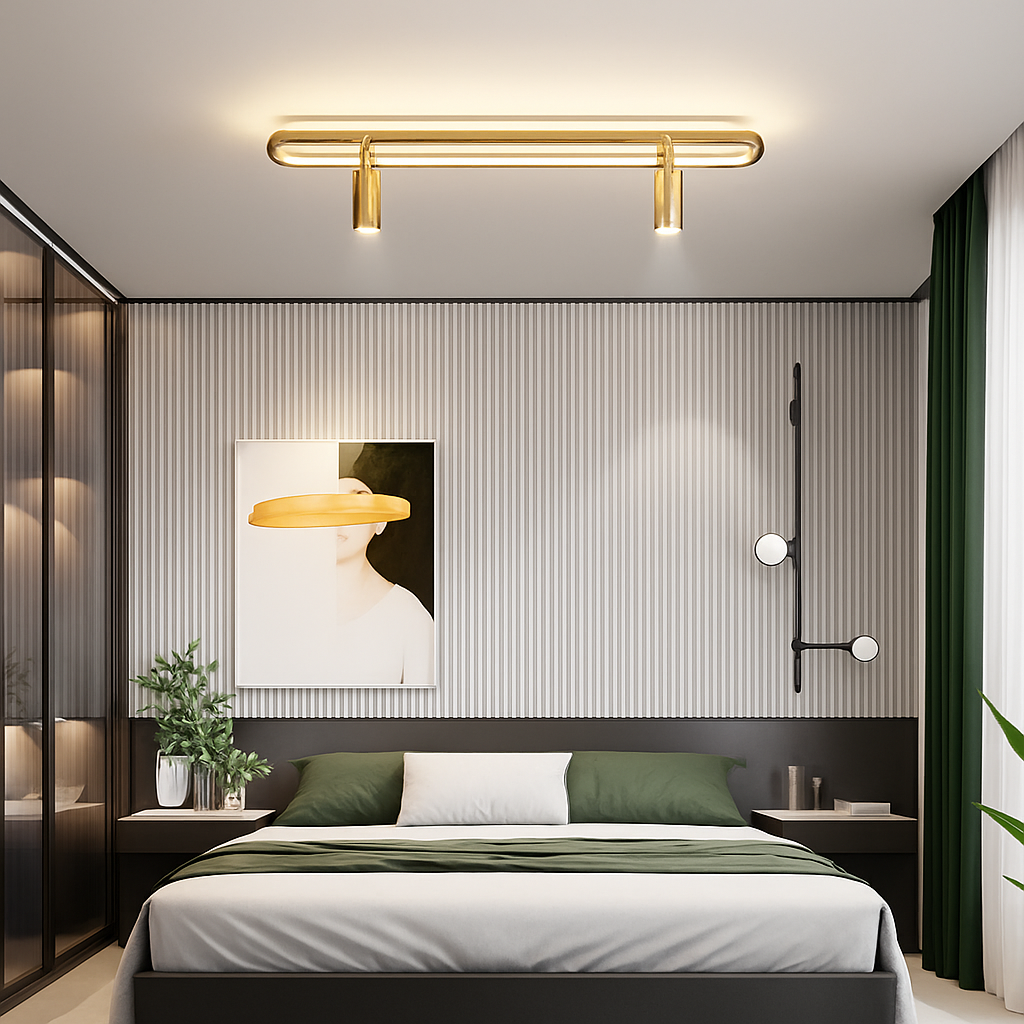 plafonnier led minimaliste art déco pour éclairage intérieur hôtel maison - vue 5 sur 18