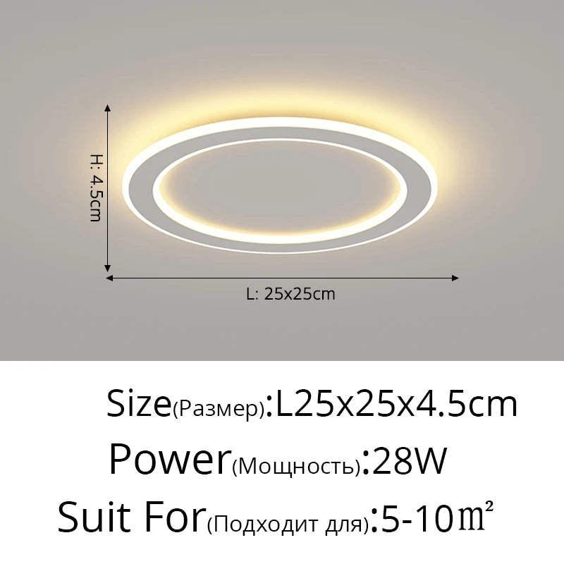 plafonnier led minimaliste nordique pour éclairage intérieur