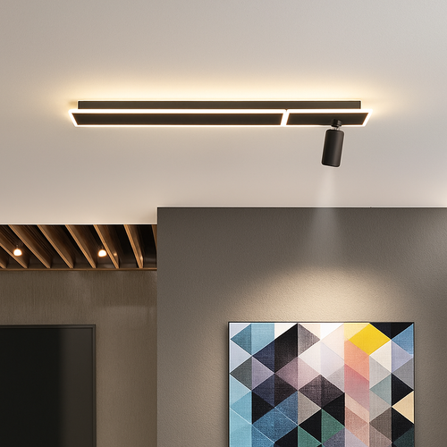 plafonnier led moderne avec projecteur pour intérieur décoratif - vue 4 sur 14