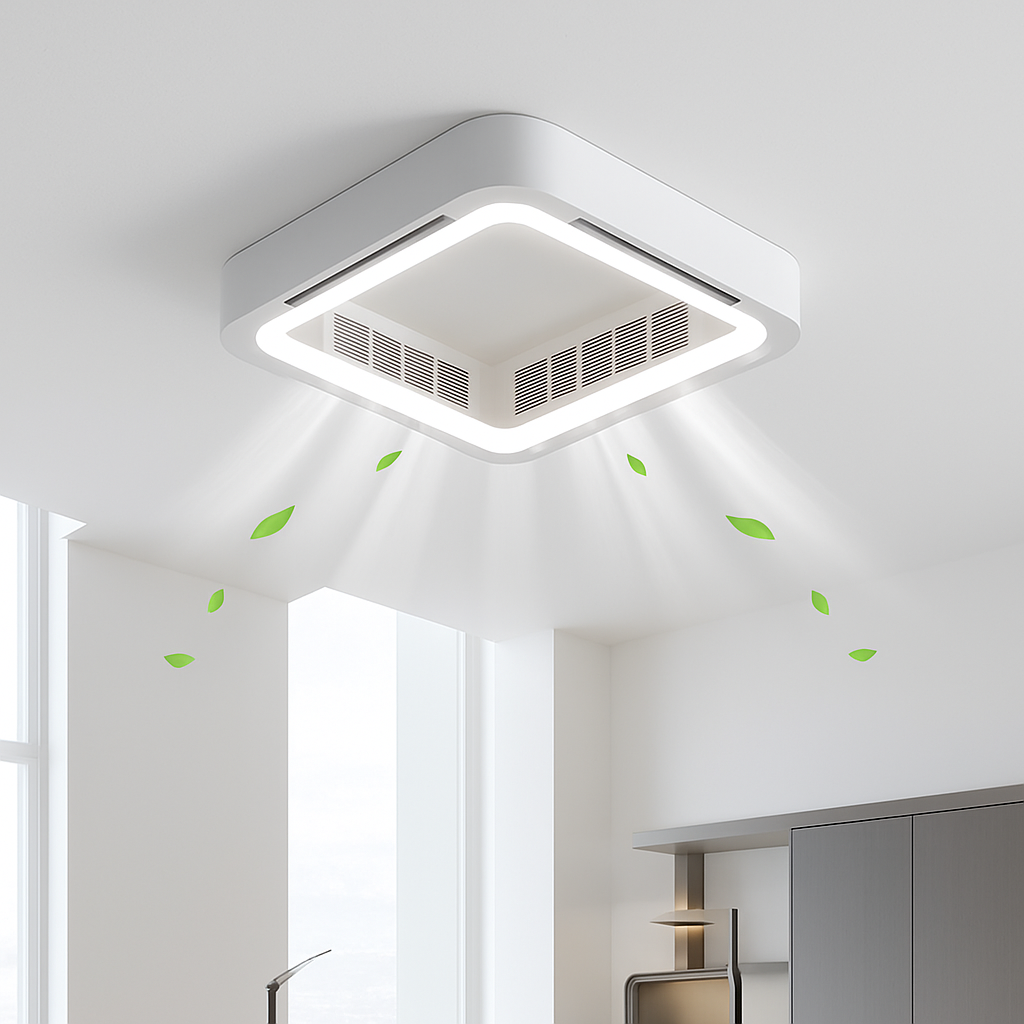 plafonnier led moderne avec ventilateur et télécommande