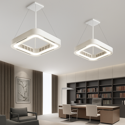 plafonnier led moderne avec ventilateur et télécommande - vue 3 sur 8