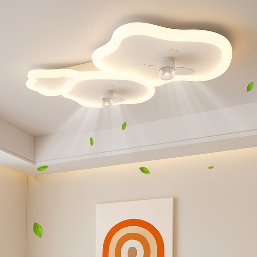 plafonnier led moderne avec ventilateur télécommandé et luminosité réglable - vue 2 sur 11