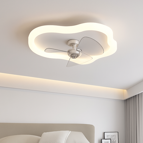 plafonnier led moderne avec ventilateur télécommandé et luminosité réglable - vue 6 sur 11