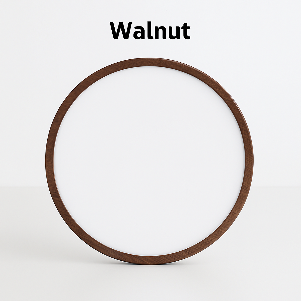 plafonnier led moderne circulaire en grain de bois éclairage intérieur décoratif - vue 3 sur 10