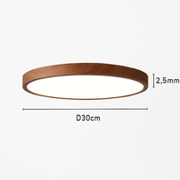 plafonnier led moderne circulaire en grain de bois éclairage intérieur décoratif