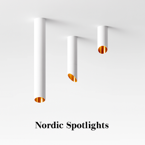 plafonnier led moderne downlight long tube en aluminium monté en surface - vue 2 sur 5