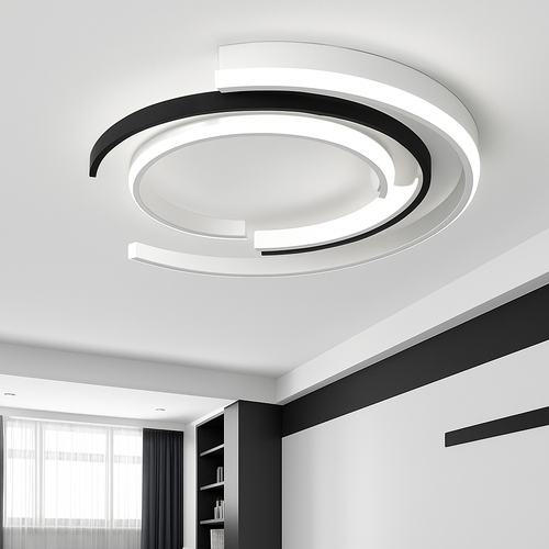 Plafonnier LED moderne en arc de cercles - vue 3 sur 4