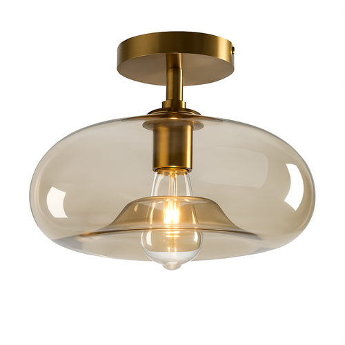 plafonnier led moderne en verre pour éclairage intérieur élégant - vue 2 sur 10