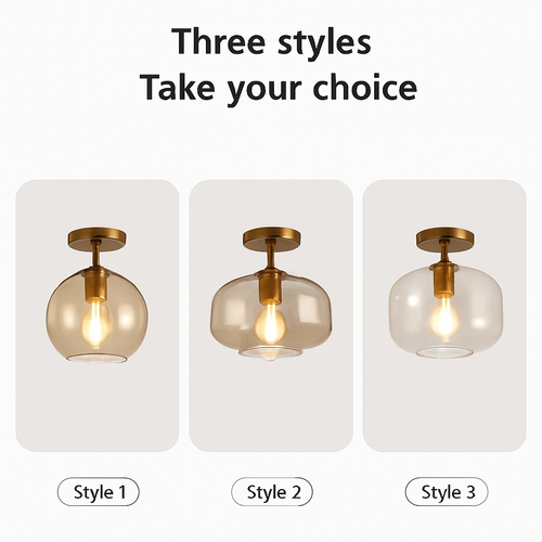 plafonnier led moderne en verre pour éclairage intérieur élégant - vue 3 sur 10