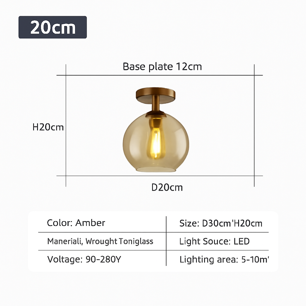 plafonnier led moderne en verre pour éclairage intérieur élégant - vue 7 sur 10