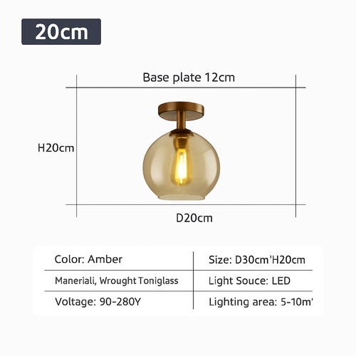 plafonnier led moderne en verre pour éclairage intérieur élégant - vue 8 sur 10