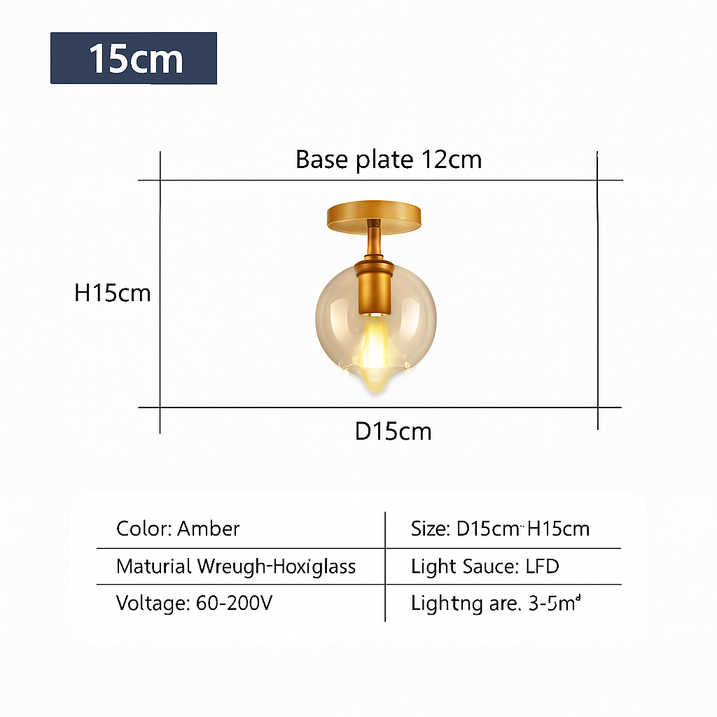 plafonnier led moderne en verre pour éclairage intérieur élégant - vue 8 sur 10