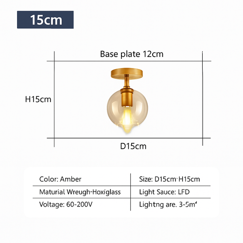 plafonnier led moderne en verre pour éclairage intérieur élégant - vue 9 sur 10