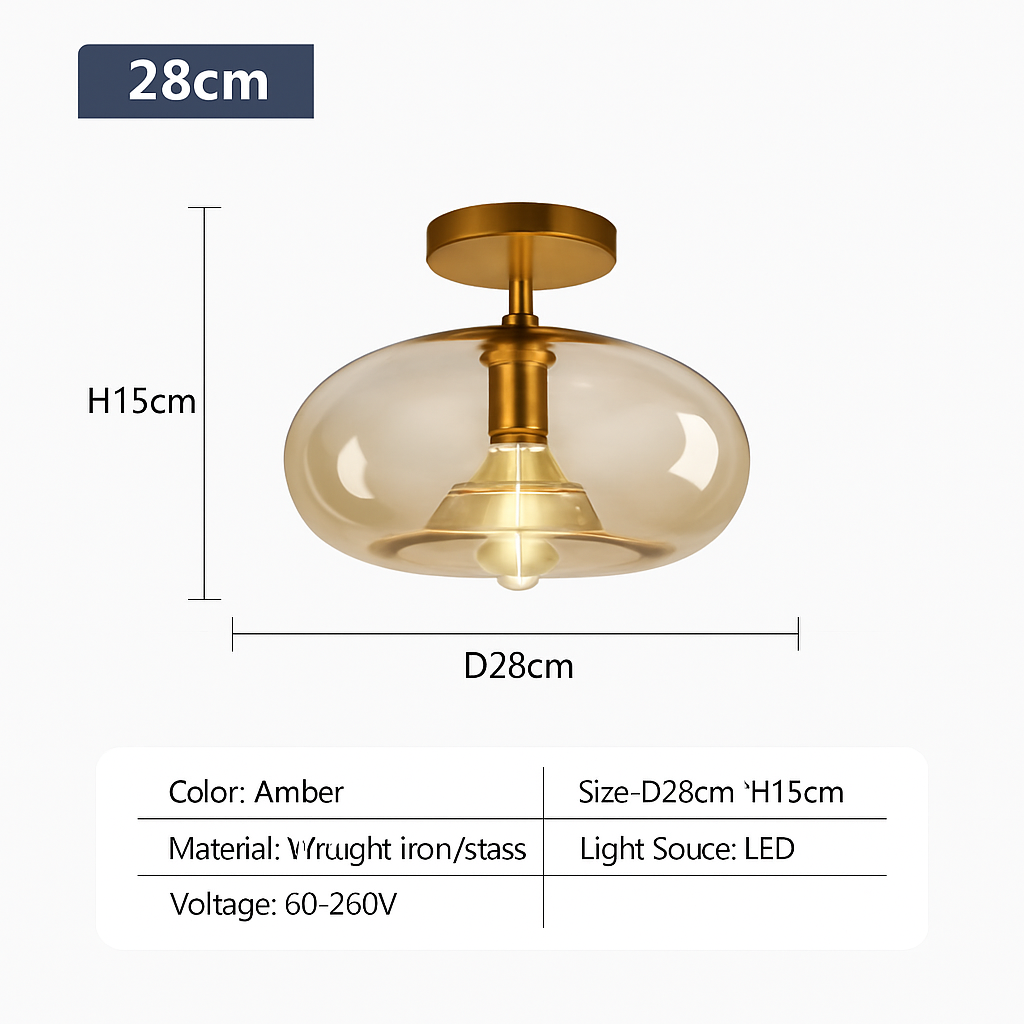 plafonnier led moderne en verre pour éclairage intérieur élégant