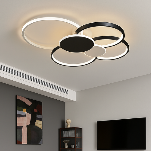 plafonnier led moderne à intensité variable avec télécommande - vue 3 sur 14