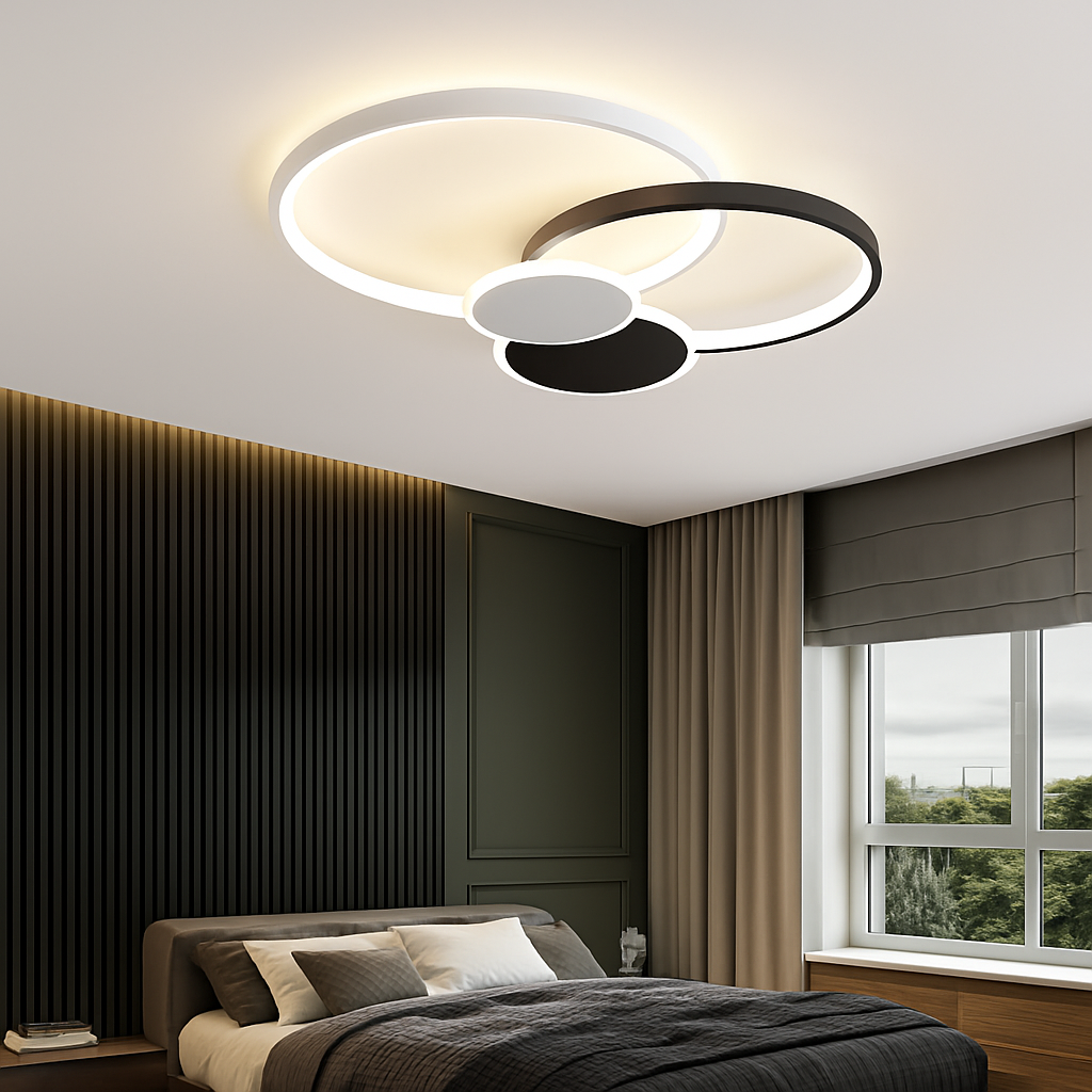 plafonnier led moderne à intensité variable avec télécommande - vue 5 sur 14