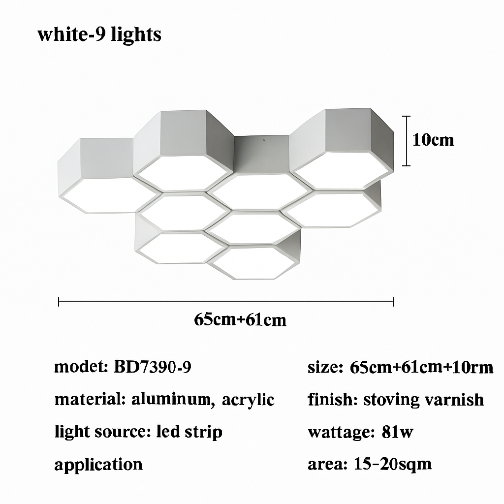 plafonnier led moderne à intensité variable pour intérieur décoratif - vue 12 sur 17