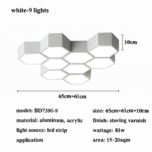 plafonnier led moderne à intensité variable pour intérieur décoratif - vue 13 sur 17