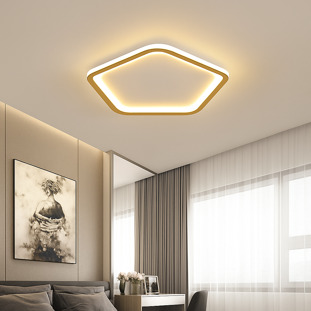 plafonnier led moderne pour décoration intérieure et ambiance chaleureuse - vue 3 sur 14