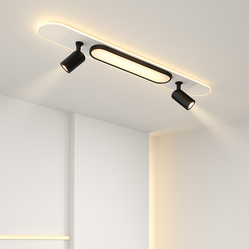 Plafonnier LED moderne pour salon couloir vestiaire allée plafonnier avec projecteur lustres décor luminaire - vue 3 sur 12