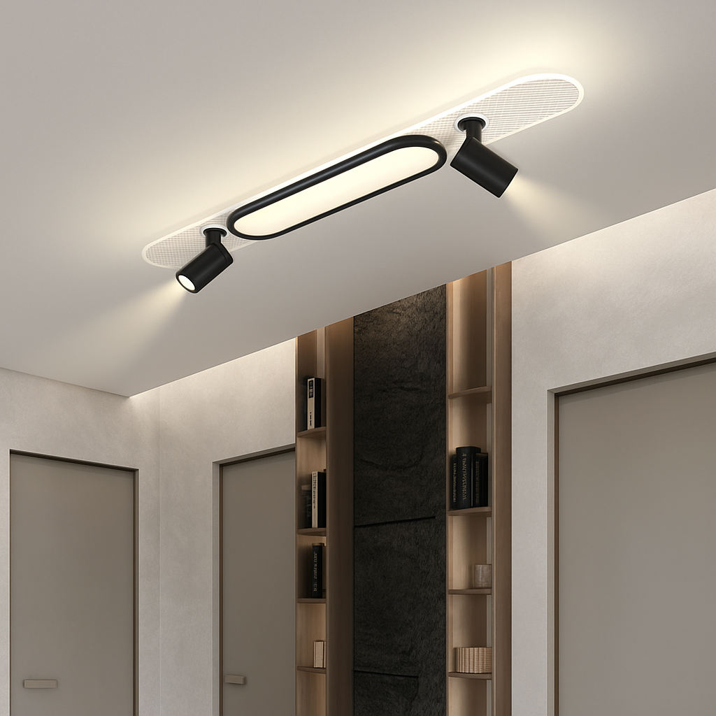 Plafonnier LED moderne pour salon couloir vestiaire allée plafonnier avec projecteur lustres décor luminaire - vue 3 sur 12