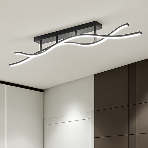 Plafonnier LED moderne pour salon salle à manger couloir allée ligne formes plafonnier décor à la maison luminaire intérieur Lustre - vue 3 sur 11