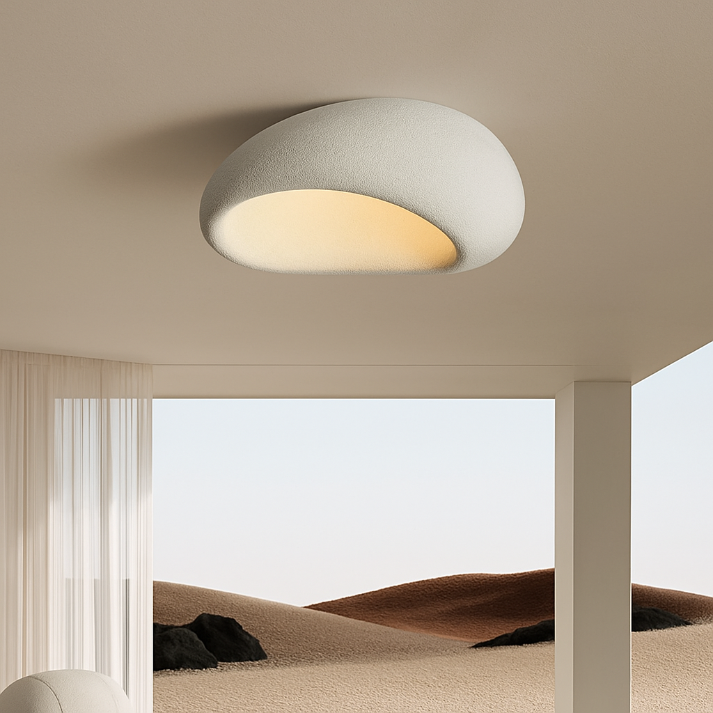 plafonnier led moderne wabi sabi lustre décoration maison - vue 4 sur 11
