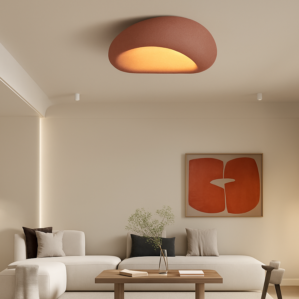 plafonnier led moderne wabi sabi lustre décoration maison - vue 5 sur 11