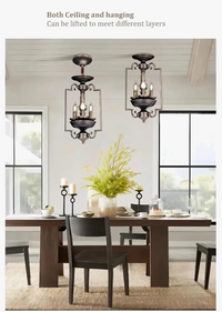plafonnier led multi-têtes style industriel rétro américain décoratif