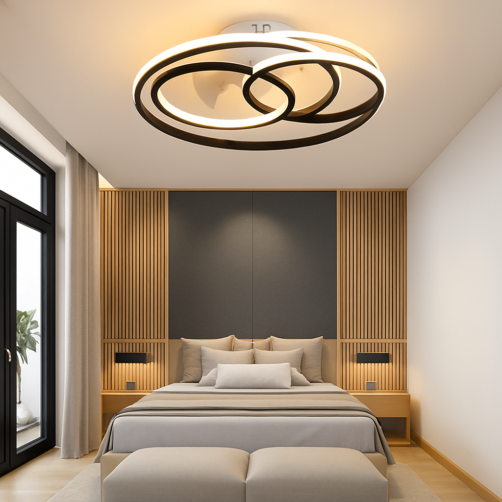 plafonnier led nordique pour ventilateur avec télécommande et lumière - vue 3 sur 6
