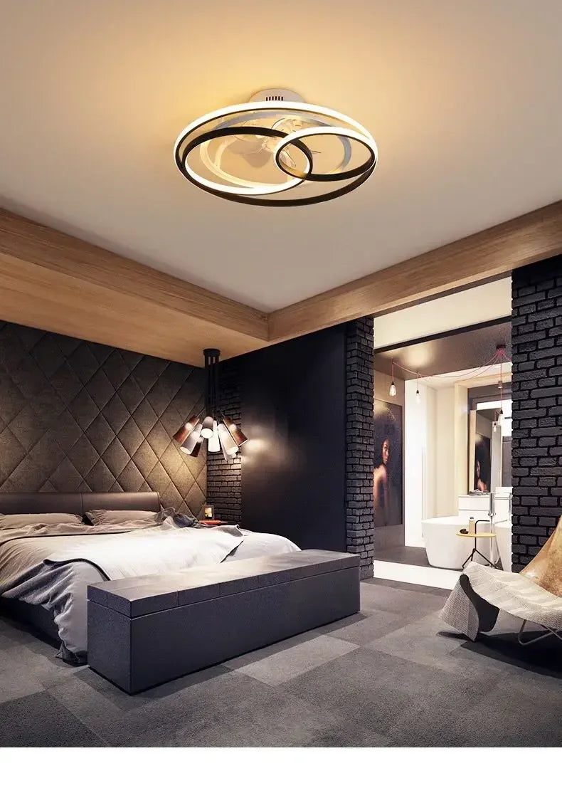 plafonnier led nordique pour ventilateur avec télécommande et lumière