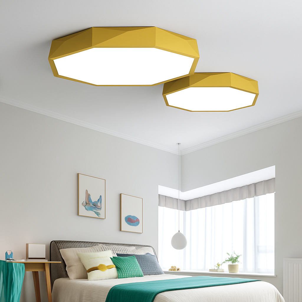 Plafonnier LED octogone coloré très fin Balcony - vue 4 sur 6