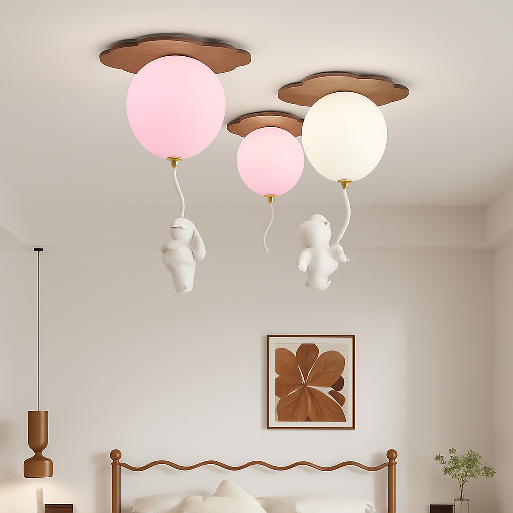 plafonnier led ours ballon décoration créative pour enfant - vue 4 sur 12