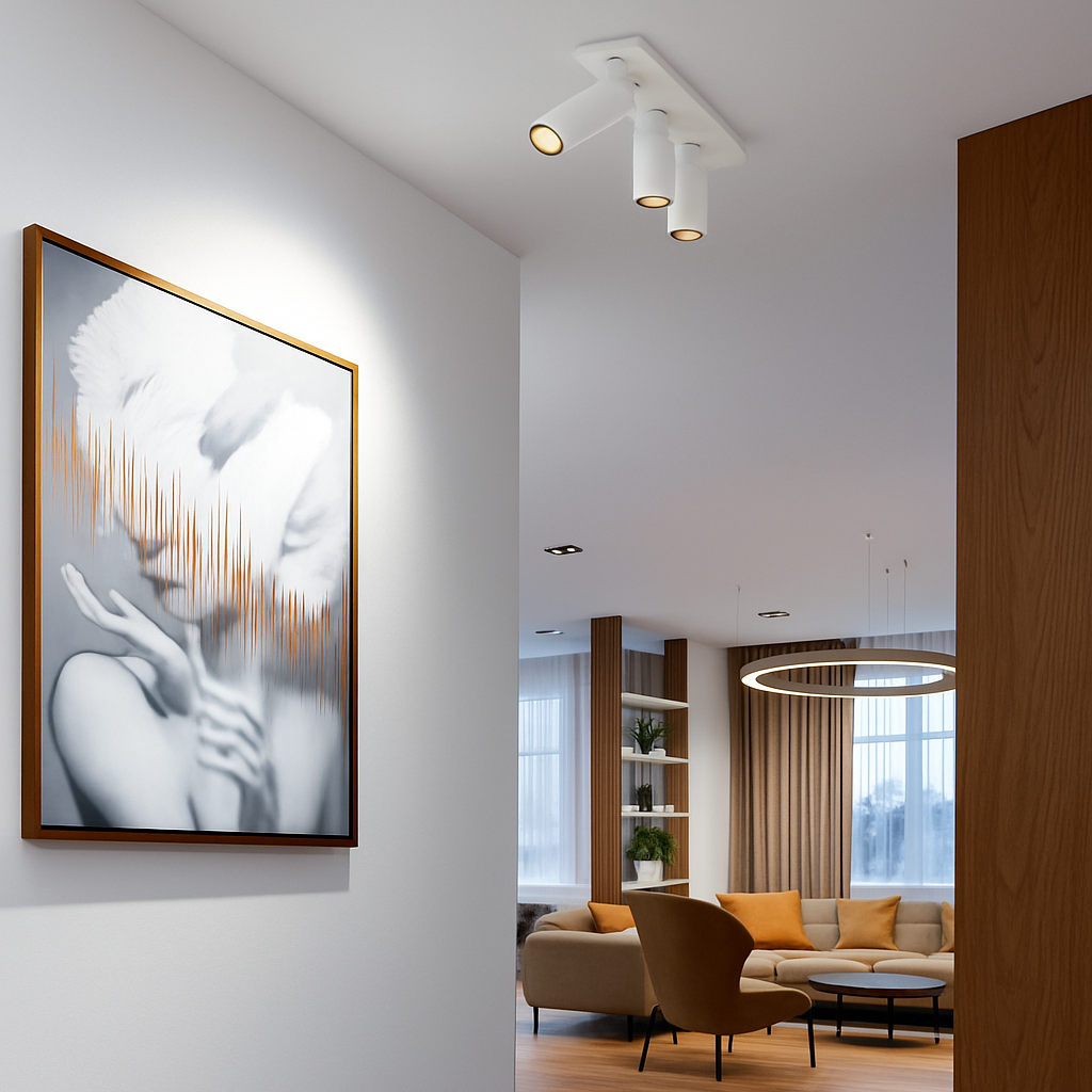 plafonnier led réglable à deux ou trois têtes en aluminium - vue 2 sur 11