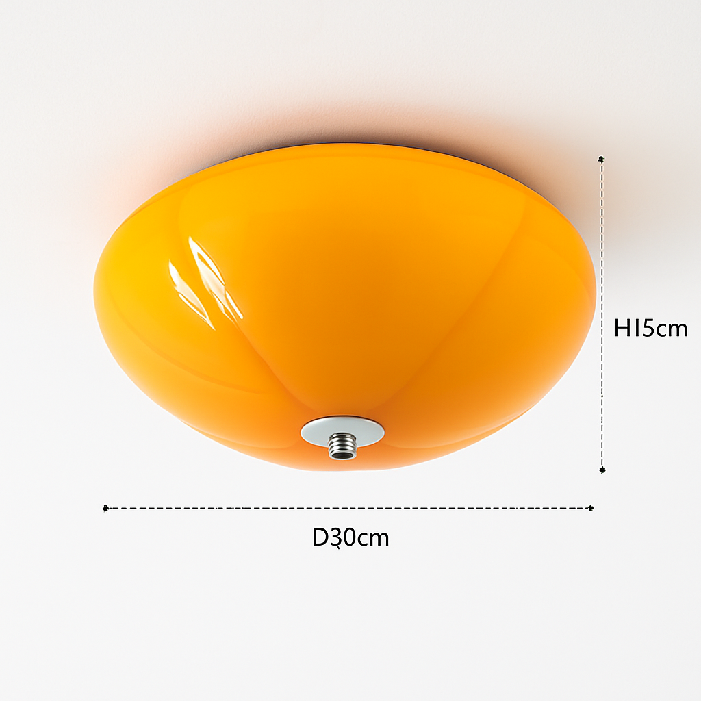plafonnier led rétro minimaliste en verre de citrouille luminaire décoratif d'intérieur