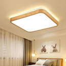 plafonnier led rond carré bois dimmable avec télécommande