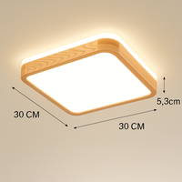 plafonnier led rond carré bois dimmable avec télécommande