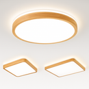 plafonnier led rond carré bois dimmable avec télécommande
