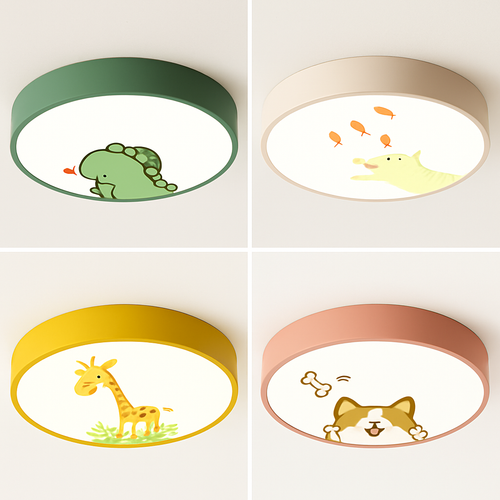Plafonnier LED rond coloré pour chambre d'enfant - vue 4 sur 8