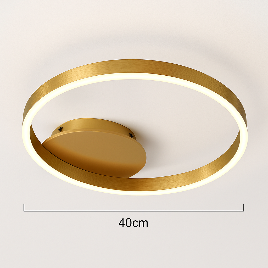 plafonnier led rond doré avec abat-jour acrylique créatif