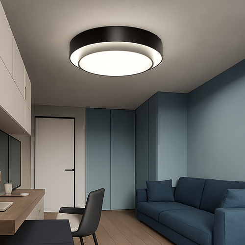 Plafonnier LED rond moderne led cercle avec télécommande pour décoration - vue 3 sur 15